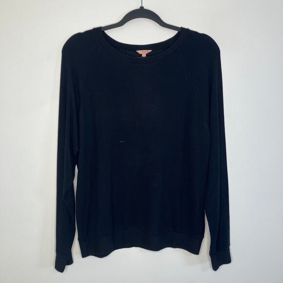 NWT EBERJEY Cozy Time Crew Neck Pullover Black Small - Picture 2 of 6